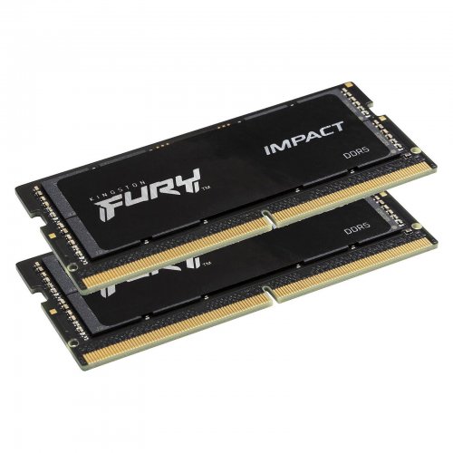 ОЗУ Kingston SODIMM DDR5 32GB (2x16GB) 6400Mhz FURY Impact Black (KF564S38IBK2-32) купить в Украине: Киев, Днепр, Харьков, Одесса  | Проверка совместимости, низкая цена, отзывы, характеристики от TELEMART фото
