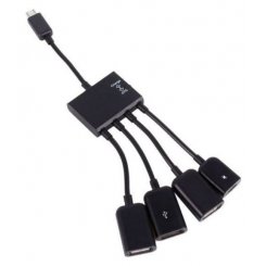 USB-хаб Lapara USB 2.0 3-ports+microUSB OTG (LA-MicroUSB-OTG-HUB) Black