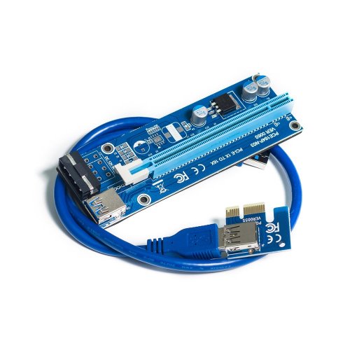 Купить Райзер T-Riser PCI-E 1x to 16x 60cm v.06 90° Blue - цена в Харькове, Киеве, Днепре, Одессе
в интернет-магазине Telemart фото