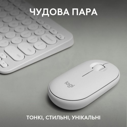 Купити Комплект Logitech Pebble 2 Combo (920-012240) White - ціна в Києві, Львові, Вінниці, Хмельницькому, Франківську, Україні | інтернет-магазин TELEMART.UA фото