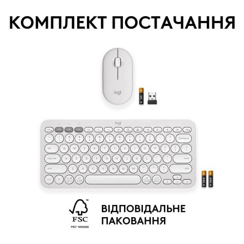 Купити Комплект Logitech Pebble 2 Combo (920-012240) White - ціна в Києві, Львові, Вінниці, Хмельницькому, Франківську, Україні | інтернет-магазин TELEMART.UA фото