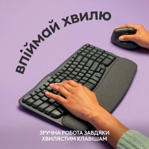 Купити Клавіатура Logitech Wave Keys Wireless (920-012304) Black - ціна в Києві, Львові, Вінниці, Хмельницькому, Франківську, Україні | інтернет-магазин TELEMART.UA фото