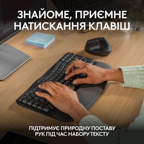 Купити Клавіатура Logitech Wave Keys Wireless (920-012304) Black - ціна в Києві, Львові, Вінниці, Хмельницькому, Франківську, Україні | інтернет-магазин TELEMART.UA фото