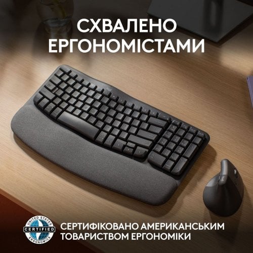 Купити Клавіатура Logitech Wave Keys Wireless (920-012304) Black - ціна в Києві, Львові, Вінниці, Хмельницькому, Франківську, Україні | інтернет-магазин TELEMART.UA фото