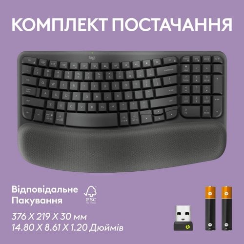 Купити Клавіатура Logitech Wave Keys Wireless (920-012304) Black - ціна в Києві, Львові, Вінниці, Хмельницькому, Франківську, Україні | інтернет-магазин TELEMART.UA фото