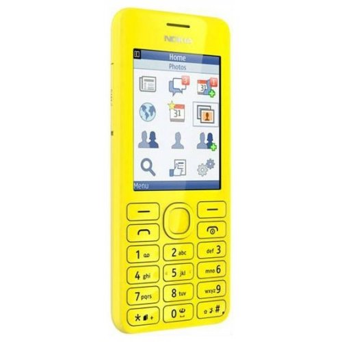 Купить Мобильный телефон Nokia Asha 206 Dual Sim Yellow - цена в Харькове, Киеве, Днепре, Одессе
в интернет-магазине Telemart фото