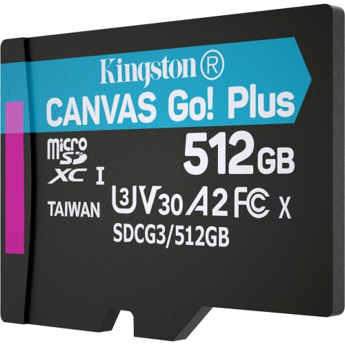 Купить Карта памяти Kingston microSDXC Canvas Go! Plus 512GB Class 10 UHS-I U3 V30 A2 (SDCG3/512GBSP) - цена в Харькове, Киеве, Днепре, Одессе
в интернет-магазине Telemart фото
