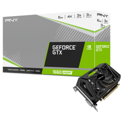 Видеокарта PNY GeForce GTX 1660 SUPER Single Fan 6144MB (VCG16606SSFPPB) (Восстановлено продавцом, 630067)