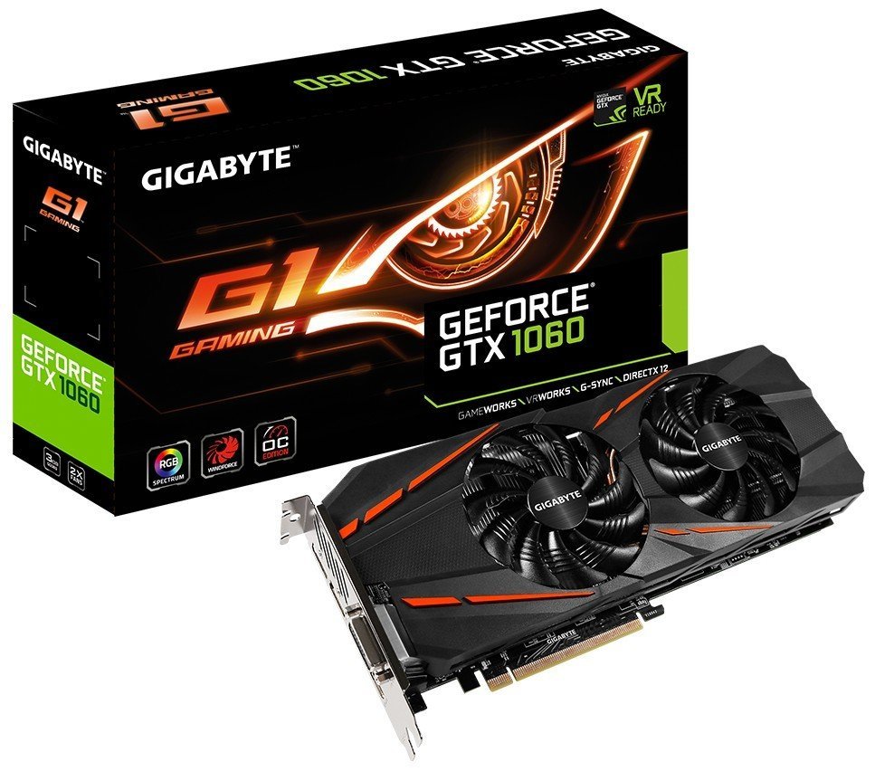 Купить Видеокарта Gigabyte GeForce GTX 1060 G1 Gaming 3072MB (GV-N1060G1  GAMING-3GD) (Восстановлено продавцом, 631118) с проверкой совместимости:  обзор, характеристики, цена в Киеве, Днепре, Одессе, Харькове, Украине ...