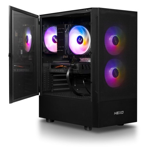 Компьютер HEXO Gaming RTX4060 Pro (HGP-5600N4060-16S1TBK) Black купить в Украине: Киев, Днепр, Харьков, Одесса  | Низкая цена, отзывы, характеристики от TELEMART фото