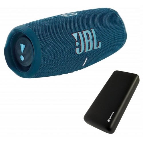 Купити Портативна акустика JBL Charge 5 Blue + Powerbank Griffin 20000mAh (JBLCHARGE5BLUPB) - ціна в Києві, Львові, Вінниці, Хмельницькому, Франківську, Україні | інтернет-магазин TELEMART.UA фото