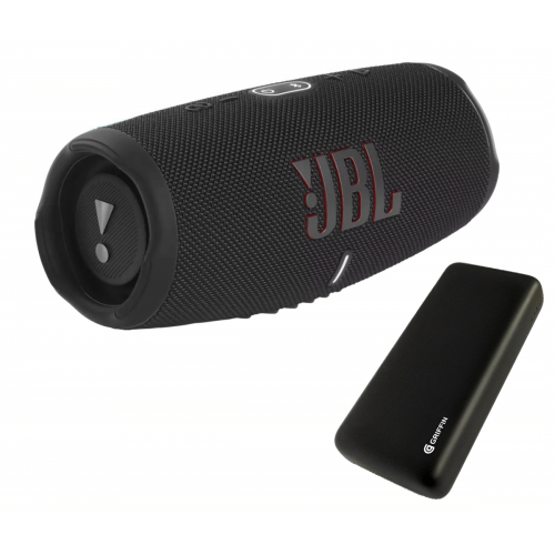 Купить Портативная акустика JBL Charge 5 Black + Powerbank Griffin 20000mAh (JBLCHARGE5BLKPB) - цена в Харькове, Киеве, Днепре, Одессе
в интернет-магазине Telemart фото