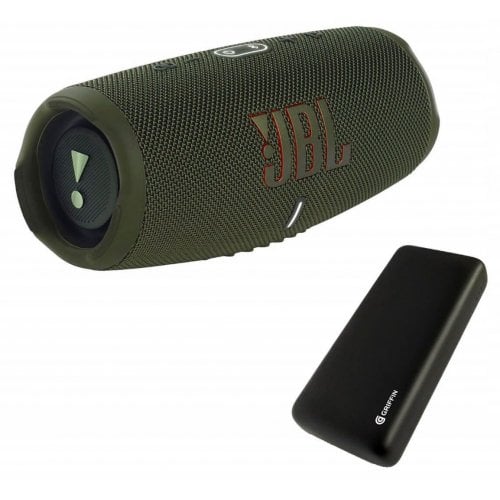 Купити Портативна акустика JBL Charge 5 Green + Powerbank Griffin 20000mAh (JBLCHARGE5GRNPB) - ціна в Києві, Львові, Вінниці, Хмельницькому, Франківську, Україні | інтернет-магазин TELEMART.UA фото