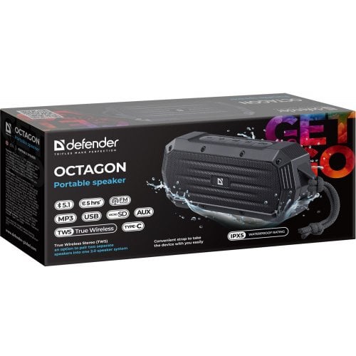 Купить Портативная акустика Defender Octagon (65039) Black - цена в Харькове, Киеве, Днепре, Одессе
в интернет-магазине Telemart фото