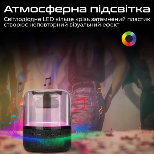 Купить Портативная акустика Promate Glitz-L 10W (glitz-l.black) Black - цена в Харькове, Киеве, Днепре, Одессе
в интернет-магазине Telemart фото