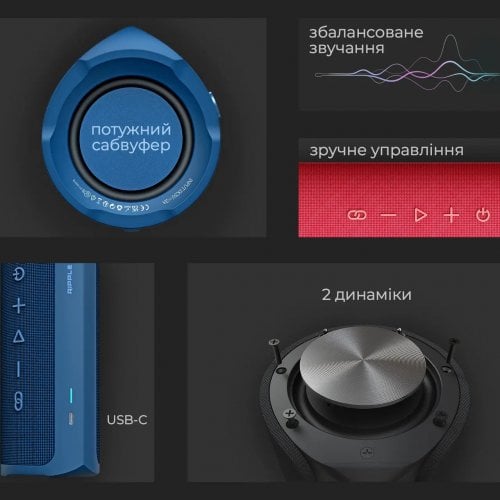 Купити Портативна акустика HiFuture Ripple 30W (ripple.black.) Black - ціна в Києві, Львові, Вінниці, Хмельницькому, Франківську, Україні | інтернет-магазин TELEMART.UA фото