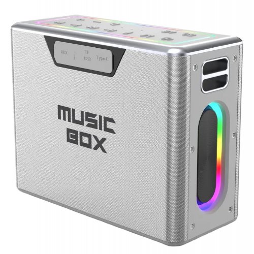 Купить Портативная акустика HiFuture MusicBox 100W (musicbox.silver) Silver - цена в Харькове, Киеве, Днепре, Одессе
в интернет-магазине Telemart фото