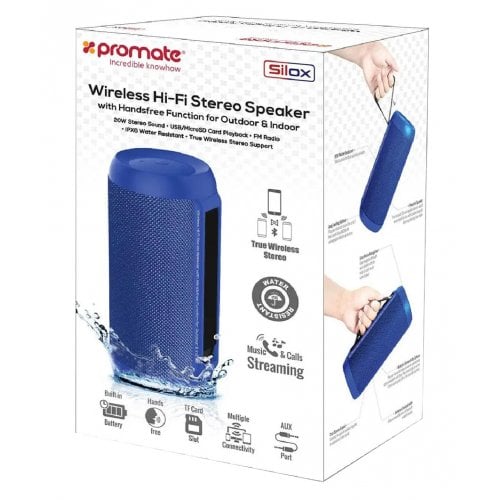 Купить Портативная акустика Promate Silox 20 W (silox.blue) Blue - цена в Харькове, Киеве, Днепре, Одессе
в интернет-магазине Telemart фото