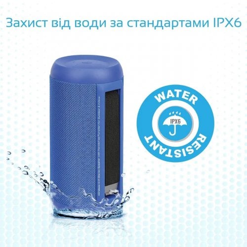 Купить Портативная акустика Promate Silox 20 W (silox.blue) Blue - цена в Харькове, Киеве, Днепре, Одессе
в интернет-магазине Telemart фото