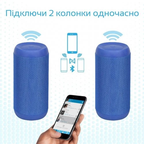 Купить Портативная акустика Promate Silox 20 W (silox.blue) Blue - цена в Харькове, Киеве, Днепре, Одессе
в интернет-магазине Telemart фото