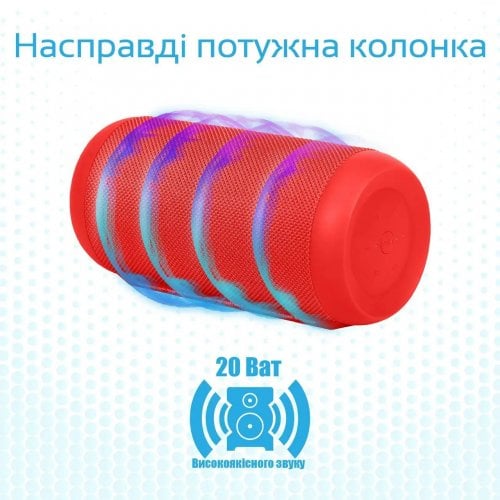 Купить Портативная акустика Promate Silox 20 W (silox.red) Red - цена в Харькове, Киеве, Днепре, Одессе
в интернет-магазине Telemart фото