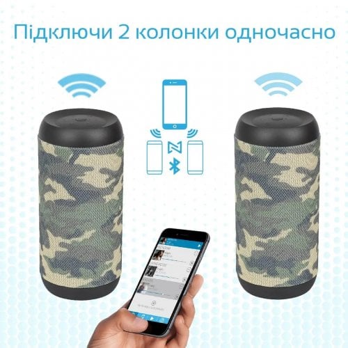 Купить Портативная акустика Promate Silox 20 W (silox.camouflage) Camouflage - цена в Харькове, Киеве, Днепре, Одессе
в интернет-магазине Telemart фото