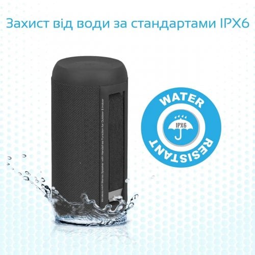 Купить Портативная акустика Promate Silox 20 W (silox.black) Black - цена в Харькове, Киеве, Днепре, Одессе
в интернет-магазине Telemart фото