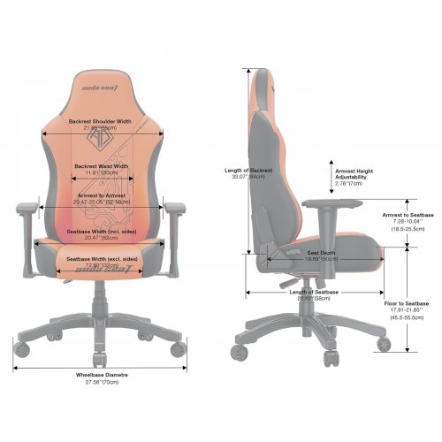 Ігрове крісло Anda Seat Phantom 3 Tiger Edition L (AD18Y-14-OB-PV/C) Orange купити в Україні: Київ, Львів, Хмельницький, Тернопіль, Івано-Франківськ | Низька ціна, відгуки, характеристики від TELEMART фото