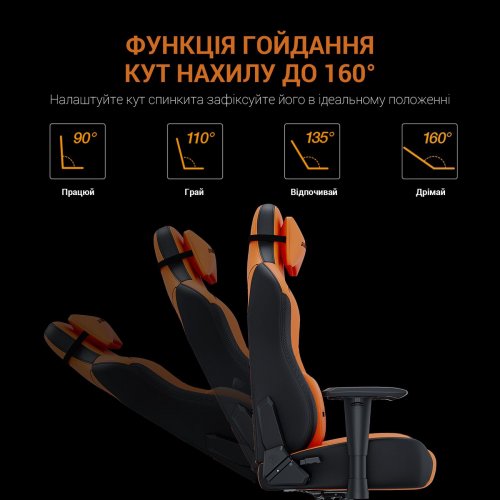 Ігрове крісло Anda Seat Phantom 3 Tiger Edition L (AD18Y-14-OB-PV/C) Orange купити в Україні: Київ, Львів, Хмельницький, Тернопіль, Івано-Франківськ | Низька ціна, відгуки, характеристики від TELEMART фото