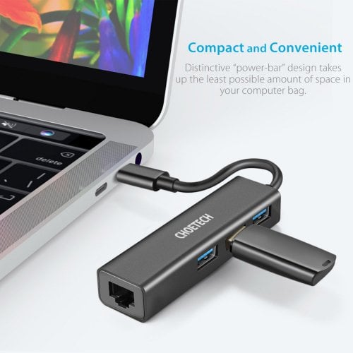 Купить Сетевая карта Choetech USB Type-C (HUB-U02) - цена в Харькове, Киеве, Днепре, Одессе
в интернет-магазине Telemart фото