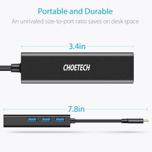 Купить Сетевая карта Choetech USB Type-C (HUB-U02) - цена в Харькове, Киеве, Днепре, Одессе
в интернет-магазине Telemart фото