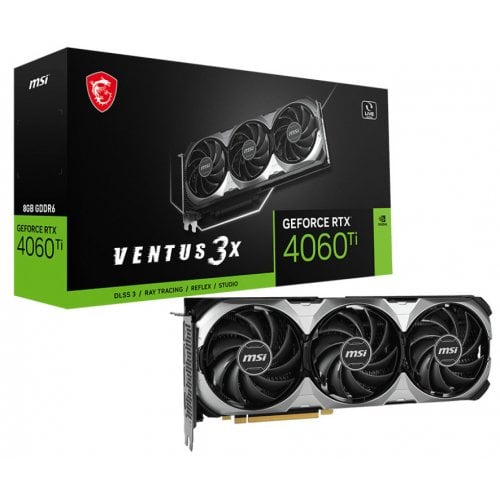 Купить Видеокарта MSI GeForce RTX 4060 Ti VENTUS 3X E1 8192MB (RTX 4060 Ti 8G VENTUS 3X E1) с проверкой совместимости: обзор, характеристики, цена в Киеве, Днепре, Одессе, Харькове, Украине | интернет-магазин TELEMART.UA фото