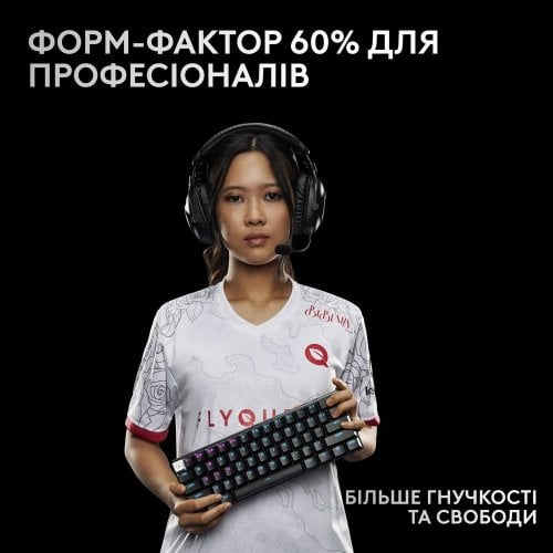 Купить Клавиатура Logitech G PRO X 60 TKL GX Optical Tactile (920-011911) Black - цена в Харькове, Киеве, Днепре, Одессе
в интернет-магазине Telemart фото