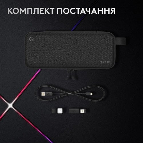 Купить Клавиатура Logitech G PRO X 60 TKL GX Optical Tactile (920-011911) Black - цена в Харькове, Киеве, Днепре, Одессе
в интернет-магазине Telemart фото