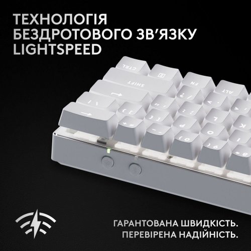 Клавиатура Logitech G PRO X 60 TKL GX Optical Tactile (920-011930) White купить в Украине: Киев, Днепр, Харьков, Одесса  | Низкая цена, отзывы, характеристики от TELEMART фото