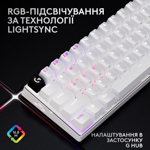 Фото Клавіатура Logitech G PRO X 60 TKL GX Optical Tactile (920-011930) White