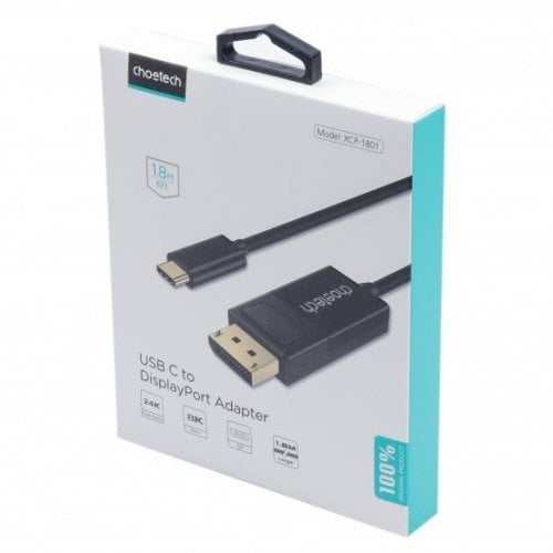 Купити Уцінка кабель Choetech USB Type-C to DisplayPort M/M 4K 1.8m (XCP-1801BK) Black (вскрита упаковка, 634102) - ціна в Києві, Львові, Вінниці, Хмельницькому, Франківську, Україні | інтернет-магазин TELEMART.UA фото