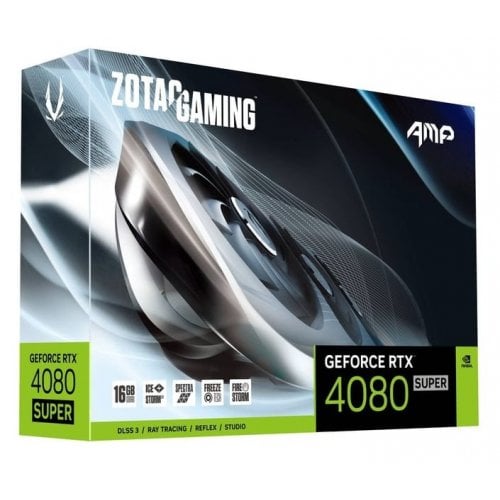 Відеокарта Zotac GeForce RTX 4080 SUPER Gaming AMP 16384MB (ZT-D40820F-10P) купити з перевіркою сумісності: огляд, характеристики, ціна у Києві, Львові, Вінниці, Хмельницькому, Івано-Франківську, Україні | інтернет-магазин TELEMART.UA фото