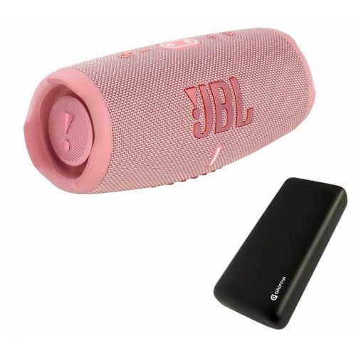 Купить Портативная акустика JBL Charge 5 Pink + Powerbank Griffin 20000mAh (JBLCHARGE5PINKPB) - цена в Харькове, Киеве, Днепре, Одессе
в интернет-магазине Telemart фото