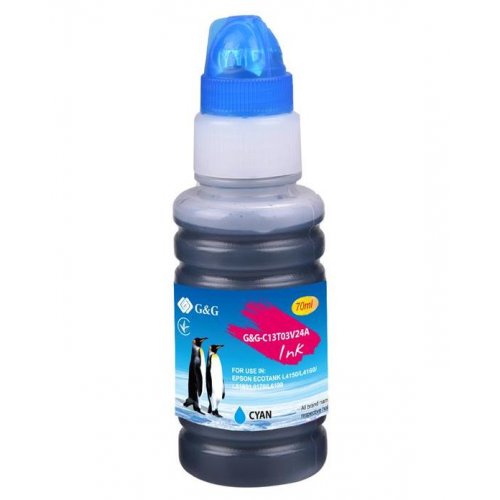 Купити Чорнило G&G Epson L4150/L4160 70ml (G&G-C13T03V24A) Cyan - ціна в Києві, Львові, Вінниці, Хмельницькому, Франківську, Україні | інтернет-магазин TELEMART.UA фото