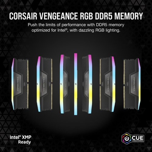 Фото ОЗП Corsair DDR5 32GB (2x16GB) 6000Mhz Vengeance RGB Black (CMH32GX5M2E6000Z36)