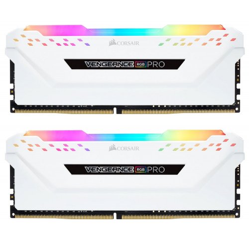 Фото ОЗУ Corsair DDR4 32GB (2x16GB) 3200Mhz Vengeance RGB Pro White (CMW32GX4M2E3200C16W)