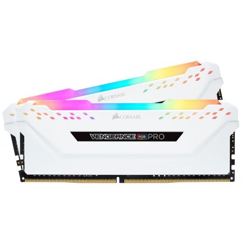 Фото ОЗУ Corsair DDR4 32GB (2x16GB) 3200Mhz Vengeance RGB Pro White (CMW32GX4M2E3200C16W)