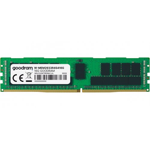 Купить ОЗУ GoodRAM DDR4 16GB 2933MHz RDIMM (W-MEM2933R4S416G) с проверкой совместимости: обзор, характеристики, цена в Киеве, Днепре, Одессе, Харькове, Украине | интернет-магазин TELEMART.UA фото