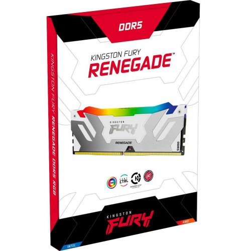 Продать ОЗУ Kingston DDR5 16GB 7600Mhz FURY Renegade RGB Silver/White (KF576C38RWA-16) по Trade-In интернет-магазине Телемарт - Киев, Днепр, Украина фото