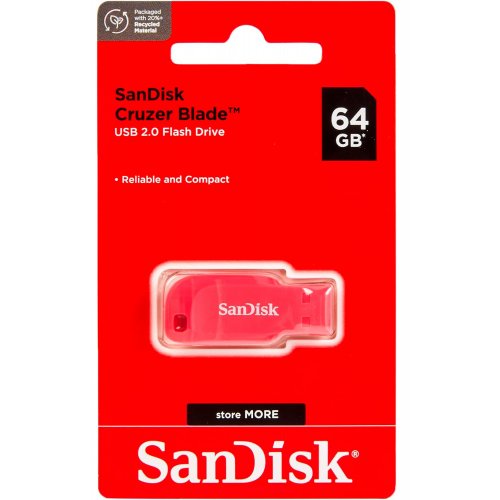 Купити Накопичувач SanDisk Cruzer Blade 64GB USB 2.0 (SDCZ50C-064G-B35PE) Pink - ціна в Києві, Львові, Вінниці, Хмельницькому, Франківську, Україні | інтернет-магазин TELEMART.UA фото