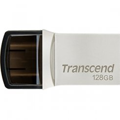 Накопитель Transcend JetFlash 890 128GB USB 3.1 + USB Type-C (TS128GJF890S) White