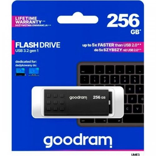 Накопичувач Goodram UME3 256GB USB 3.2 (UME3-2560K0R11) Black купити в Україні | Telemart фото