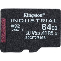 Карта памяти Kingston microSDXC Industrial 64GB Class 10 V30 A1 (SDCIT2/64GBSP)
