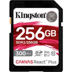 Карта памяти Kingston SDXC Canvas React Plus 256GB Class 10 UHS-II U3 V90 (SDR2/256GB)